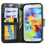 Wholesale Samsung Galaxy S5 SM-G900 Cloth Flip Leather Wallet TPU Case with Stand (Gold)